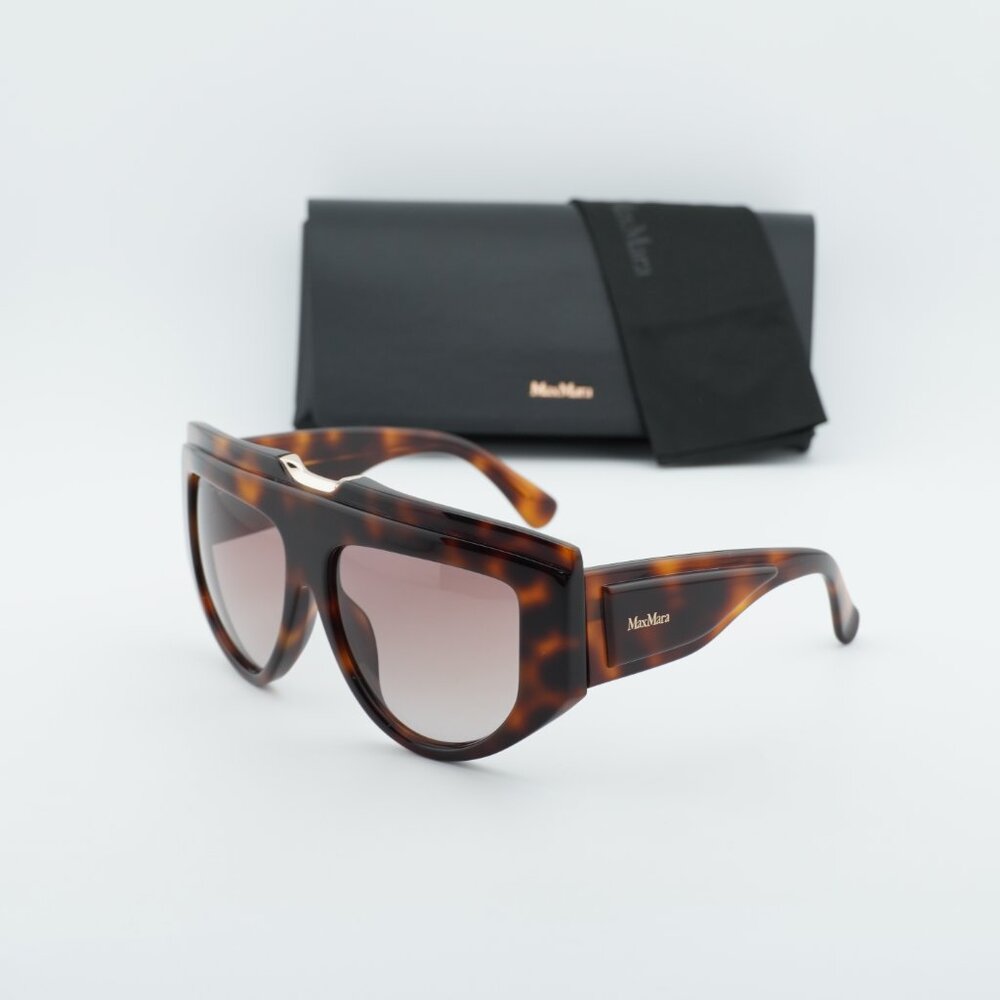 Exclusive Sale! Max Mara ORSOLA MM0083 52F Sunglasses Dark Havana Shield Frame - Picture 11 of 11